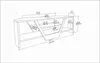 A technical drawing with dimensions of a corner TV stand. Produktbild-Vorschau
