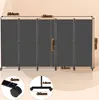 Paravent auf Rollen 5 teilig Anthrazit 284x181 cm Outdoor Produktbild-Vorschau 2