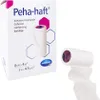 A product shot of a box of bandages and a single roll of bandages. Produktbild-Vorschau
