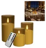 VA-Cerulean LED-kaarsen, set van 3, goud – flikkerend, met Productafbeelding-voorbeeld 1