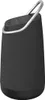 A studio shot of a black portable speaker with a silver handle. Produktbild-Vorschau