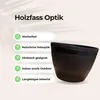 Große Holzfass-Optik Pflanzschale grau für draußen 51 x 36 Produktbild-Vorschau 3