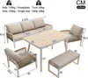 Set divani da giardino Merax con vetro effetto legno e 2 Anteprima dell’immagine prodotto 8