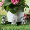 Blumentopffüße niedliche Hasen - Pflanzkübel Untersetzer - Kübelfüße - Polyresin - grau - 3er Set Produktbild-Vorschau