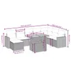 Design 9-tlg. Garten-Sofagarnitur mit Kissen Schwarz Poly Produktbild-Vorschau 3