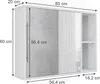 Koupelnová skříňka se zrcadlem Vicco Leano Bílá 80 x 60 cm, Náhled obrázku produktu 3