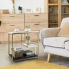 COSTWAY 3 Ebenen Beistelltisch mit Marmoroptik, Couchtisch Produktbild-Vorschau 1