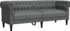 vidaXL Chesterfield-Sofa 3-Sitzer Dunkelgrau Stoff Produktbild-Vorschau 1