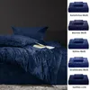 Bettwäsche-Set Samt Flauschig 200x200 cm Marine Blau mit 2 Produktbild-Vorschau 8