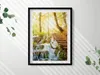 Bach und Treppe im Wald– Wandbild mit Rahmen – Gerahmtes Produktbild-Vorschau 2