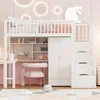 Flieks Lit superposé 90x200 avec armoire, lit surélevé avec Voir les images du produit 2