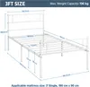 A diagram of a white metal bed frame with dimensions indicated. Podgląd zdjęcia produktu