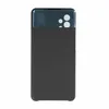 A black wallet-style phone case with a portion of a blue smartphone visible at the top. Produktbild-Vorschau