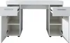 A white desk with two side cabinets and drawers. Produktbild-Vorschau