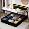 Hydraulisches Boxspringbett 180x200cm LED-Bettrahmen Produktbild-Vorschau 6