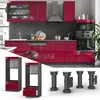Mikrowellenschrank Vicco Fame-Line Bordeaux Hochglanz 60 cm Produktbild-Vorschau 2