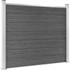 vidaXL Zaunelement Set WPC 353x146 cm Schwarz Produktbild-Vorschau 3