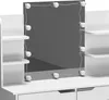 A white vanity table with a mirror and lights. Produktbild-Vorschau