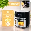 A product image of an air fryer with marketing overlays. Anteprima dell’immagine prodotto