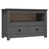 vidaXL TV-kast, grijs, 79x35x52 cm, massief grenenhout Productafbeelding-voorbeeld 1