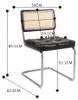 2er Set Esszimmerstühle Rattan Schwarz Modern Polster Produktbild-Vorschau 4