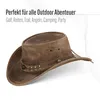 Buffalo Bill Herren Damen Western Cowboy Leder Hut Vintage Produktbild-Vorschau 6