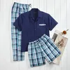 Rick Armand Herren 3-teiliger Sommer Pyjama Shorty kurze Produktbild-Vorschau 2