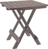 A brown folding table with a slatted top and X-shaped legs, shown against a white background. Voir les images du produit
