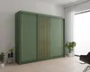Schiebetürenschrank 250 cm in Grün mit Lamellen, Produktbild-Vorschau 3