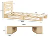 Lermowood Palettenbett 120 x 200 cm mit Kopfteil Natur Produktbild-Vorschau 3