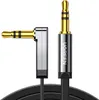 A product image of an audio cable with two 3.5mm jack connectors, one straight and one angled. Anteprima dell’immagine prodotto