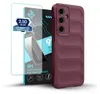 A phone case and screen protector are displayed against a white background. Produktbild-Vorschau