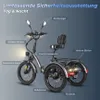 A diagram of a silver electric tricycle with various safety features labeled in German. Náhled obrázku produktu