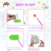 An instructional graphic showing the steps to create a diamond painting. Produktbild-Vorschau