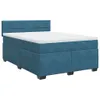 Boxspringbett mit Matratze Blau 160x200 cm Samt Produktbild-Vorschau 3