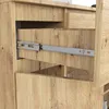 Close-up of a wooden drawer with a metal slide mechanism. Produktbild-Vorschau