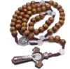 Handgefertigte Rosenkranz-Halskette aus Holz mit Produktbild-Vorschau 3