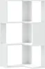 A white corner bookshelf with three levels. Anteprima dell’immagine prodotto