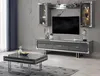 Wohnwand TV Ständer Schranke Couchtisch RTV Lowboard Grau Produktbild-Vorschau 5