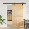 vidaXL Schiebetür NARVIK Natürlich und Schwarz 100 x 210 cm Produktbild-Vorschau 2