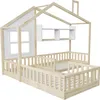 STILVORA  Kinderbett 90x200/140x70 Holzbett mit Fenster und Produktbild-Vorschau 9