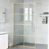 vidaXL Paroi de douche Walk-in Or 115 x 195 cm Verre trempé Voir les images du produit 3