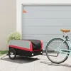 vidaXL Rimorchio per biciclette nero e rosso 45 kg di ferro Anteprima dell’immagine prodotto 2