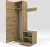 A 3D rendering of a wooden wardrobe and shoe cabinet set against a plain background. Náhled obrázku produktu