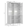 AX LIVING Vitrinen Schrank Irelis 105 cm Grau Schwarz Produktbild-Vorschau 3