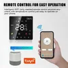 A smart thermostat, smartphone, and smart speaker are shown, illustrating remote control capabilities. Podgląd zdjęcia produktu