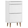 vidaXL Skriňa na topánky MOLDE White 59,5x35x103 cm Masívne Náhľad obrázku produktu 1