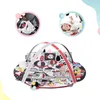 A baby play mat with arches and hanging toys, with inset images showing the product's features. Podgląd zdjęcia produktu