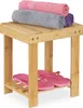 Relaxdays Fußbank Bambus, bis 100 kg, stabiler Tritthocker, Produktbild-Vorschau 1