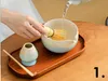 Set Matcha "Fuji Blue" con ciotola con beccuccio, frustino Anteprima dell’immagine prodotto 3